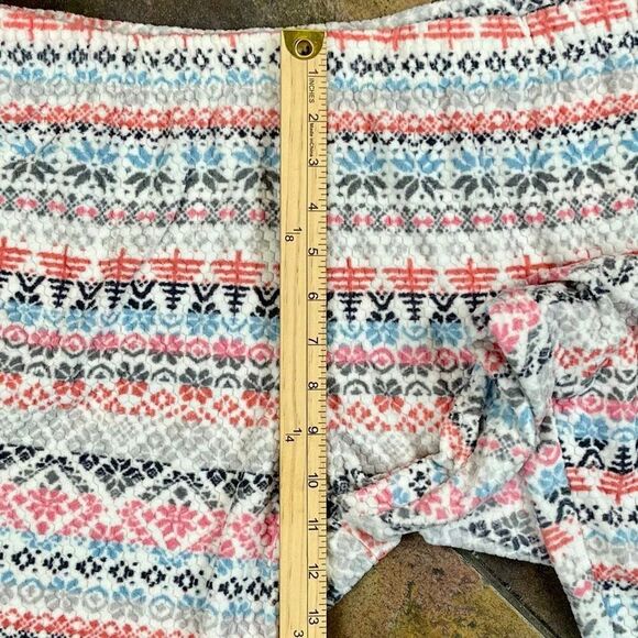 Cuddl Duds Honeycomb Fleece Pajama Top & Pajama Joggers Set Cream Fairisle PXL - Picture 10 of 12